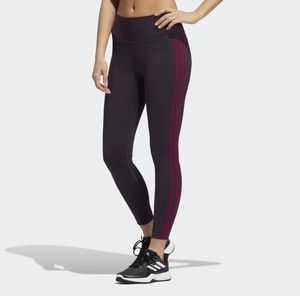 NWT Adidas Women's Believe This 2.0 3-Stripes 7/8 Tights Purple Leggings XS NEW